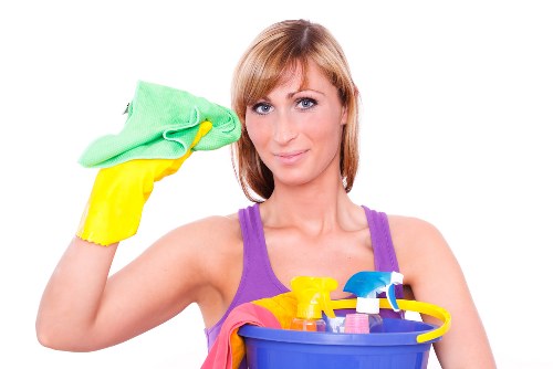 Weekly house cleaning routine checklist on a clipboard