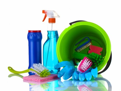 Professional office cleaning in a modern reception area