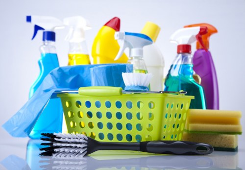 Professional communal area cleaning in an apartment lobby