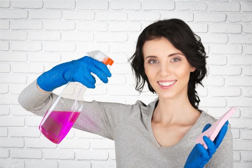 Checklist and cleaning supplies prepared for move out cleaning