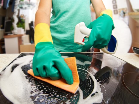 Furniture cleaning process with stain removal focus