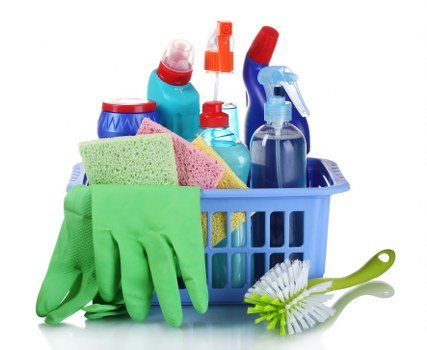 Living room and bedroom surfaces cleaned as part of residential upkeep